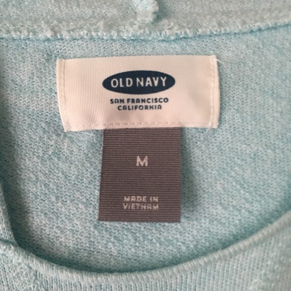 OLD NAVY Hooded Sweater Light Blue Drawstring Neck - Picture 2 of 3